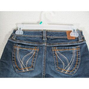 Ariya Jeans Shorts Juniors 7/8 Stretch Denim Heavy‎ Stitch Pocket Distressed